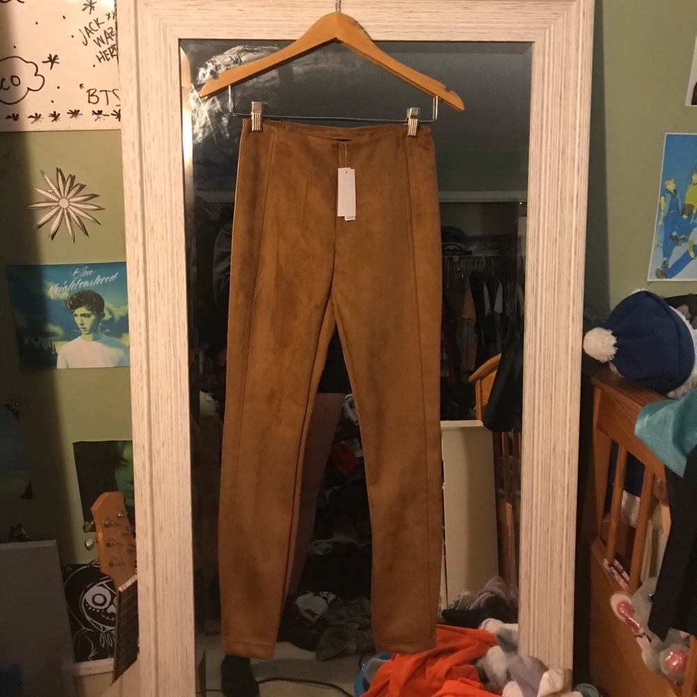 BRAND NEW!!! tan faux leather the limited pants
